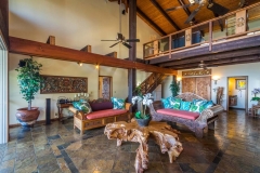 Main living room of Kahana Nui oceanfront estate.